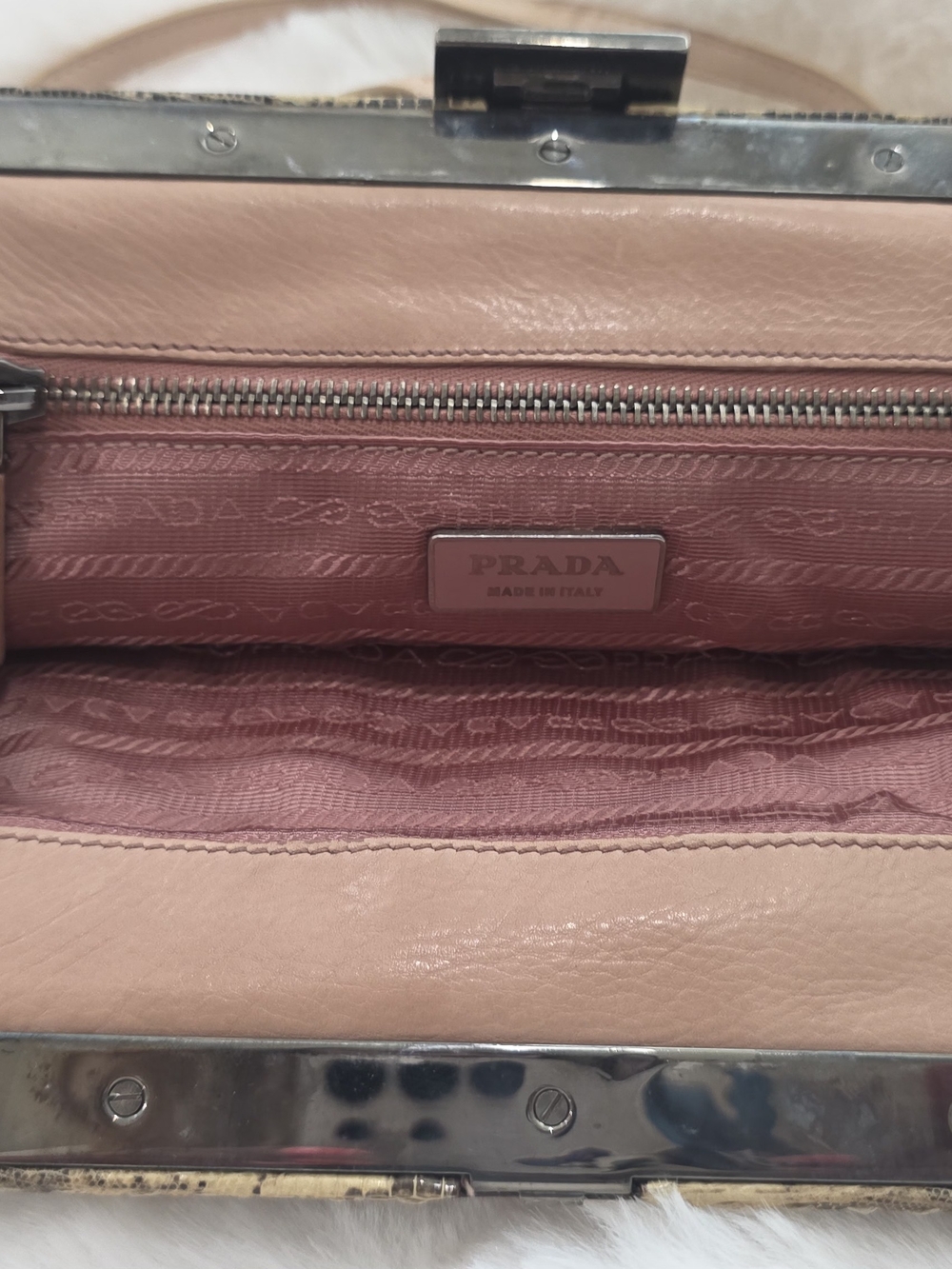 Authentic Prada Blush Pink, Aligator Shoulder Bag with Silver-Tone Hardware - Picture 16 of 16